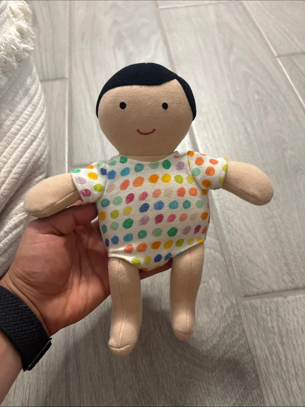 LOVEVERY Plush Multi-Color Polka Dot Baby Doll - Soft Kids Toy